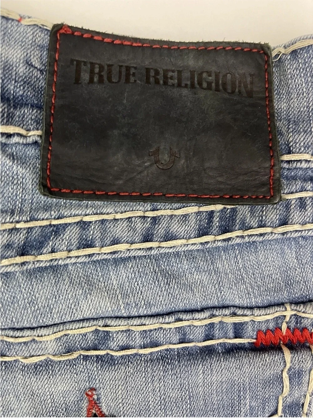 True Religion Medium Blue Straight-Leg Jeans